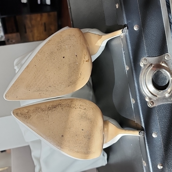 White Stiletto Thigh High Scrunch Boots - Picture 5 of 8